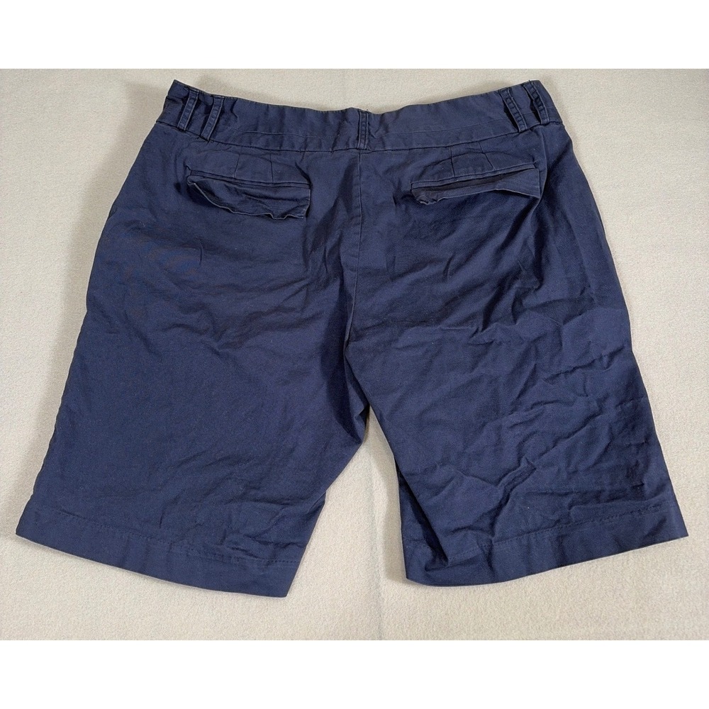 Preppy Willow Bay Mens Navy Blue Chino Shorts‎ Size 16 Cotton Blend Stretch Flat
